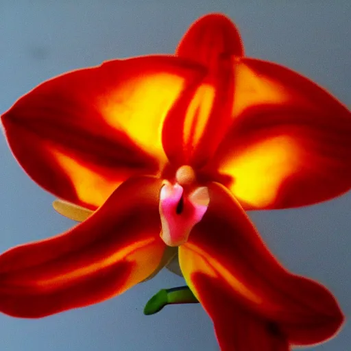 Image similar to an orchid flower made of flames