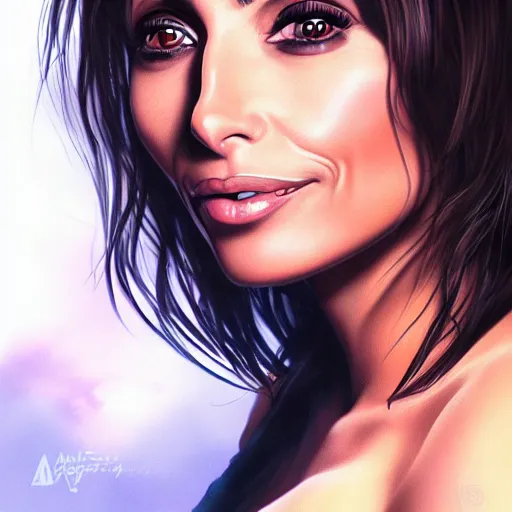 Image similar to a beautiful detailed portrait of natalie imbruglia age 2 3, by artgerm, high details