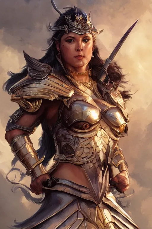 Image similar to amazon valkyrie athena, d & d, fantasy, portrait, highly detailed, headshot, digital painting, trending on artstation, concept art, sharp focus, illustration, art by artgerm and greg rutkowski and magali villeneuve