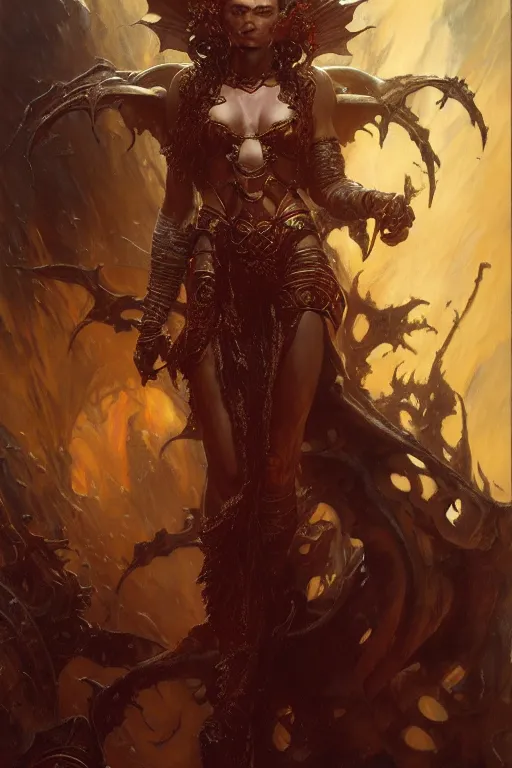 Prompt: queen of blades, throne of darkness highly detailed painting by gaston bussiere, craig mullins, j. c. leyendecker 8 k