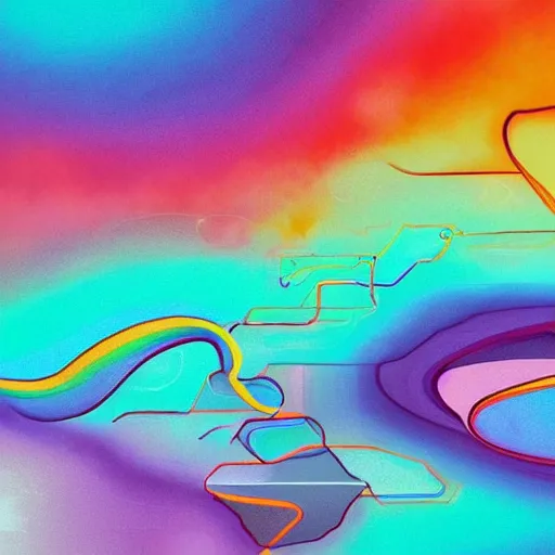 Prompt: very complex incomprehensible colorful purple red blue orange green yellow soothing pastel colors art made out of many weird shapes, digital art trending on artstation