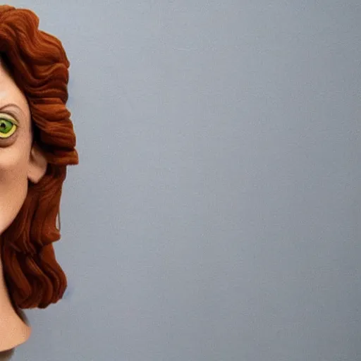 Prompt: susan sarandon, made of clay, claymation character