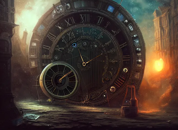 Image similar to time travel machine, time travel, illustration, high quality, details, intricate, atmosphere, highly detailed, cinematic, digital painting, deviantart, cinematic, concept art