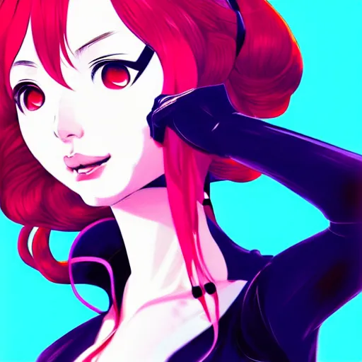 Image similar to Ann Takamaki from Persona 5, anime, elegant, 2d, ultra highly detailed, digital painting, smooth, sharp focus, artstation, portrait art by Ilya Kuvshinov