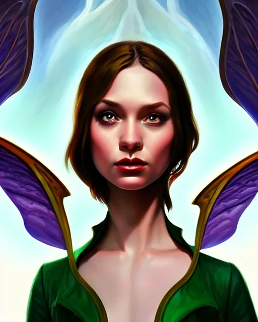 Prompt: portrait of a pixie with wings, digital painting, artstation, concept art, smooth, sharp focus, illustration, art by disney, symmetry face, fine details. art by alex ross, brittney lee