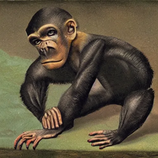 Prompt: strange bestiary of repressed unconscious bonobo chimeras