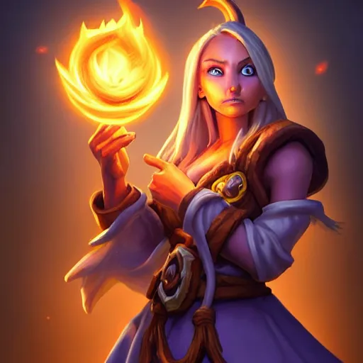 Prompt: Hearthstone official professional art, with realistic face & eyes. A sorceress, wearing a robe casting a fire ball. Insanely coherent physical body parts (face, arms, legs, hair, eyes, pupil, eye white). Full body realistic, sharp focus, 8k high definition, insanely detailed, intricate, elegant, smooth, sharp focus, illustration, ArtStation