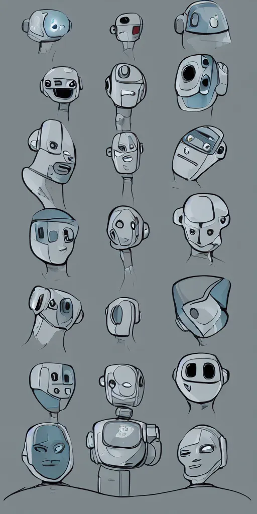 Prompt: extremely happy robot faces, expressive, art, cinematic lighting, very coherent, hyper realism