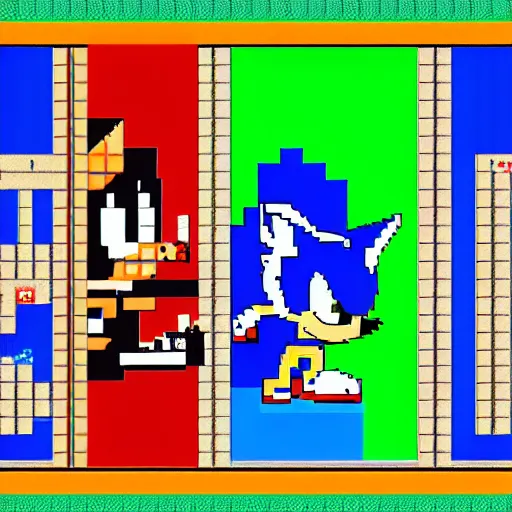 Image similar to Sonic the Hedgehog 16-bit pixel art official Sega