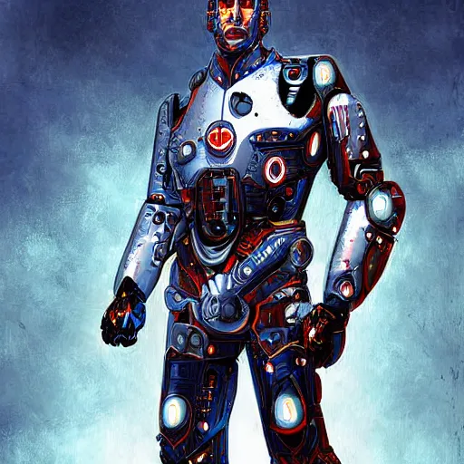 Image similar to Cyborg Putin, futuristic art, digital art, high quality