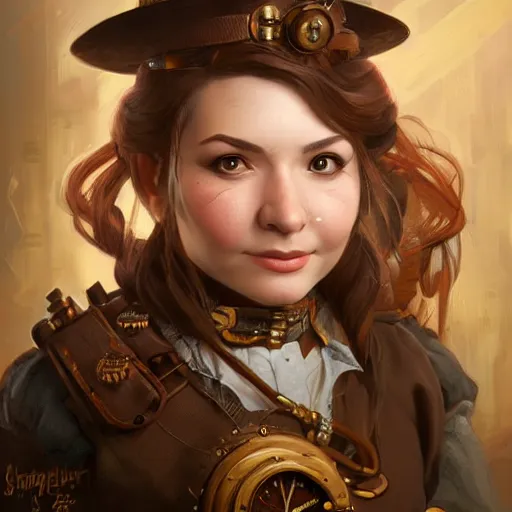 Image similar to Three quarters portrait of a female steampunk dwarf, highly detailed, digital painting, art by Stanley Lau and Artgerm and magali villeneuve and Alphonse Mucha, artstation, octane render, cgsociety