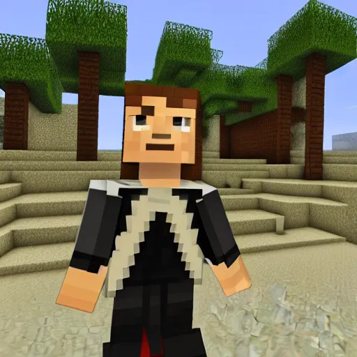 Prompt: Emma Watson screenshot from minecraft