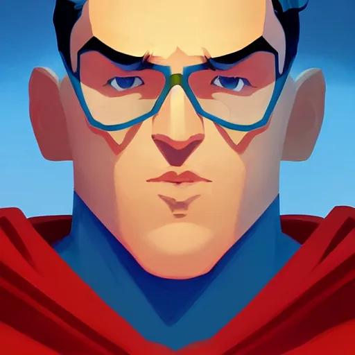 Image similar to face icon stylized minimalist superman, loftis, cory behance hd by jesper ejsing, by rhads, makoto shinkai and lois van baarle, ilya kuvshinov, rossdraws global illumination