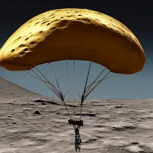 Image similar to leonardo da vinci landing on the moon, photorealistic, unreal engine 5