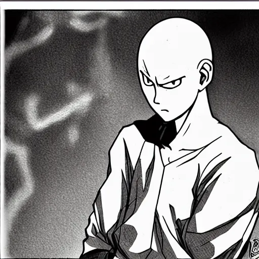 Image similar to Saitama, bored