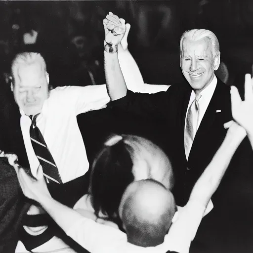 Image similar to Joe Biden dancing at a rave