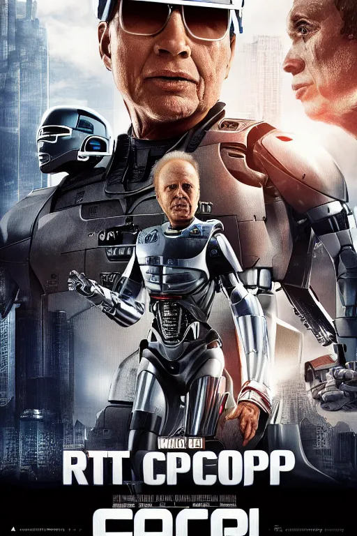 Prompt: billy crystal and peter weller robocop, ghanaian movie poster, city slickers 4, drug dealing mexicans, ninjas, highly detailed, high octane render, hd, realism