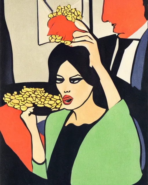 Image similar to Melania Trump eating garbage. Ernst Kirchner.