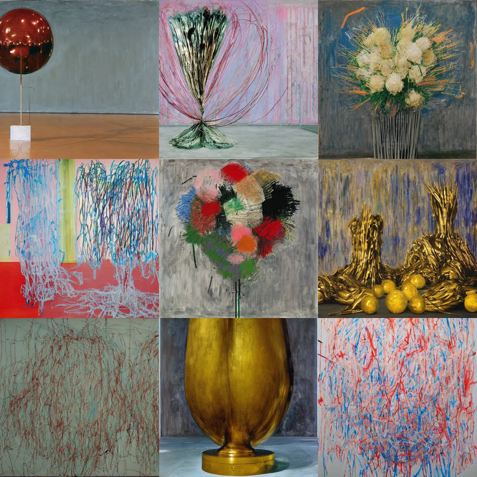 Prompt: artwork by cy twombly, jeff koons