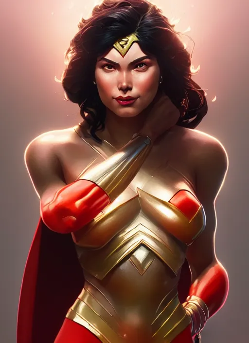 Prompt: portrait of darna superhero, intricate, jane de leon, elegant, highly detailed, ray tracing, digital painting, artstation, concept art, smooth, sharp focus, illustration, art by artgerm and greg rutkowski and alphonse mucha, 8 k