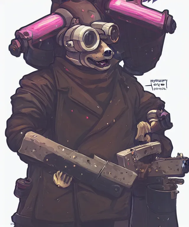 Image similar to a portrait of an anthropomorphic! cyberpunk corgi! holding a chainsaw, fantasy, elegant, digital painting, artstation, concept art, matte, sharp focus, illustration, art by josan gonzalez