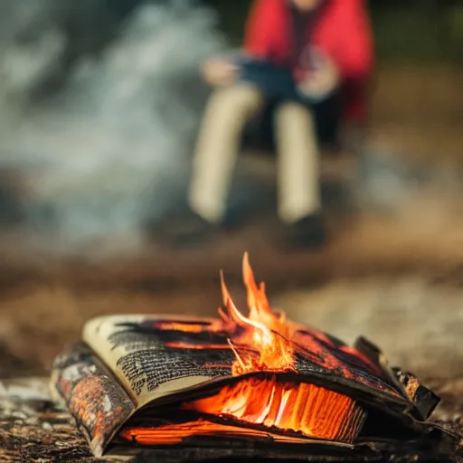 Image similar to campfire with flames creating the shape of a book