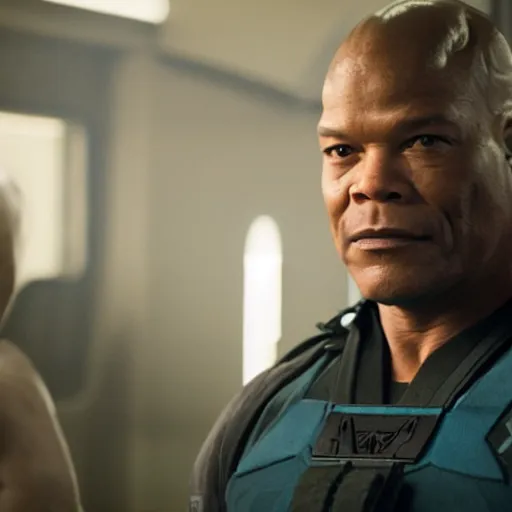 Image similar to Teal'c from Stargate SG1 in The Expanse