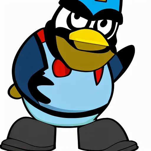Prompt: club penguin character