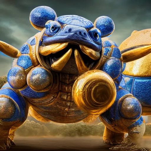 Prompt: national geographic photo of blastoise, pokemon, intricate, portrait, 8 k highly professionally detailed, hdr, cgsociety