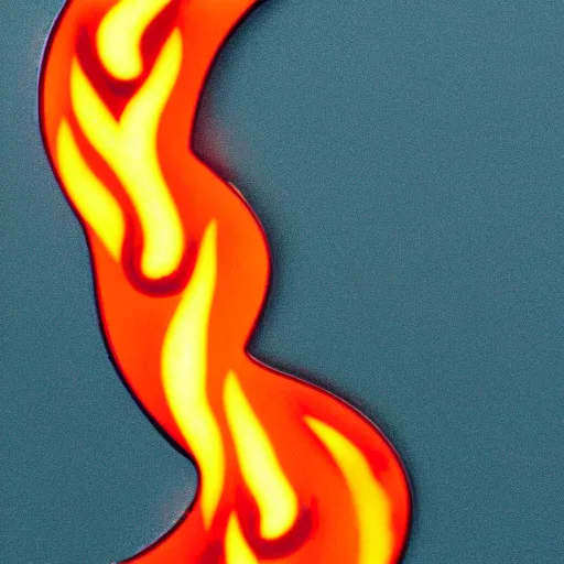 Image similar to an award - winning photograph of a vintage 1 9 8 0 s minimalistic clean fire flames warning enamel pin, beautiful cinematic light, behance