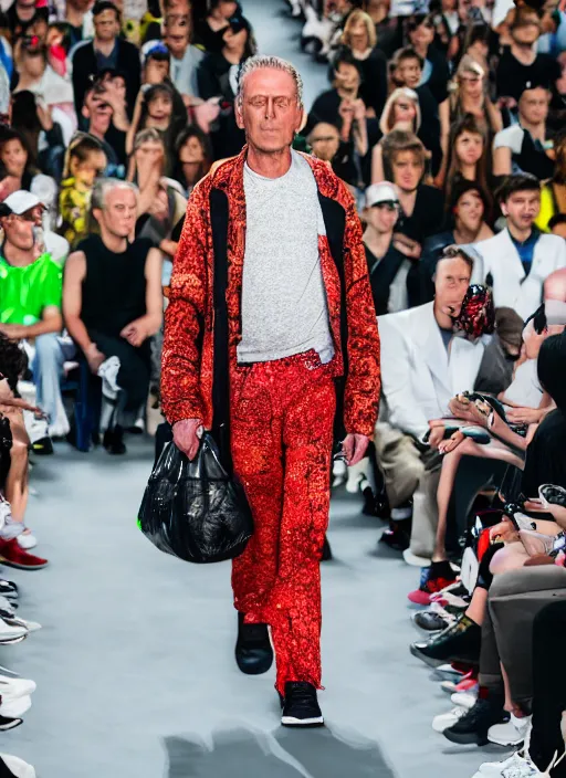 Image similar to hyperrealistic and heavy detailed balenciaga runway show of rick and morty , Leica SL2 50mm, vivid color, high quality, high textured