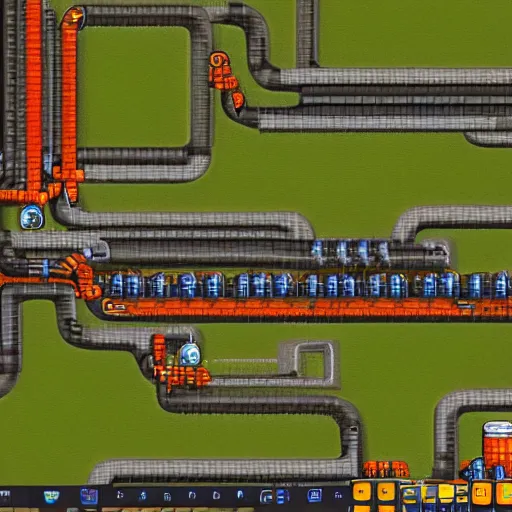 Image similar to screenshot of factorio