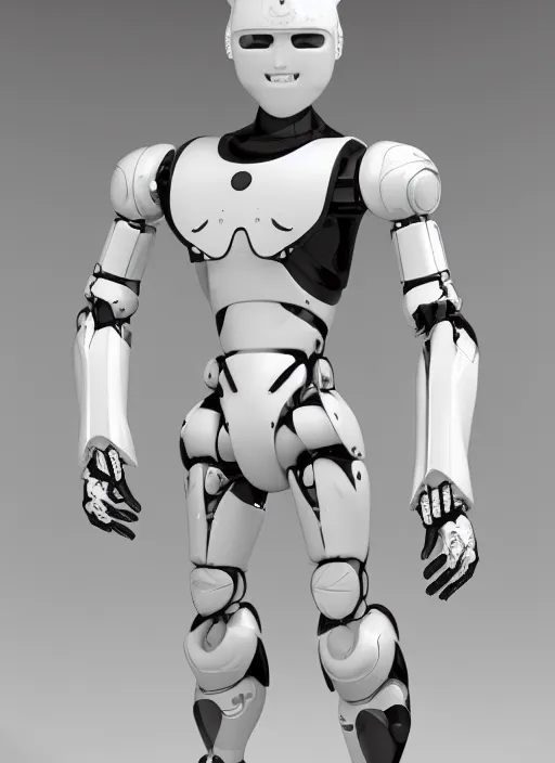 Image similar to portrait of a futuristic blanco ceramic Spanish prince humanoid robot with a handsome face and muscular body posing with las piernas abertas, macho, piroca, dotado, gostoso, guapo, trending on cgsociety