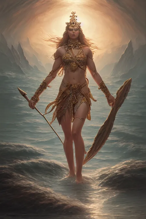 Image similar to goddess of lake, highly detailed, d & d, fantasy, highly detailed, digital painting, trending on artstation, concept art, sharp focus, illustration, art by artgerm and greg rutkowski and fuji choko and viktoria gavrilenko and hoang lap