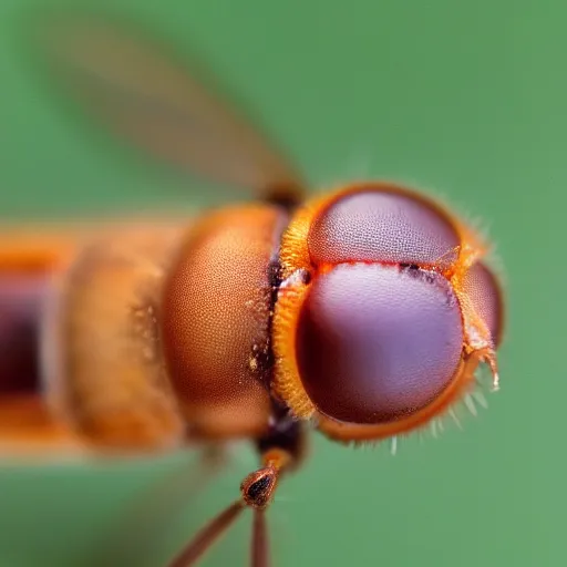 Prompt: macro lenses of a fruit fly. Small Insect. Very detailed. Great zoom. Award winning photography. 4k
