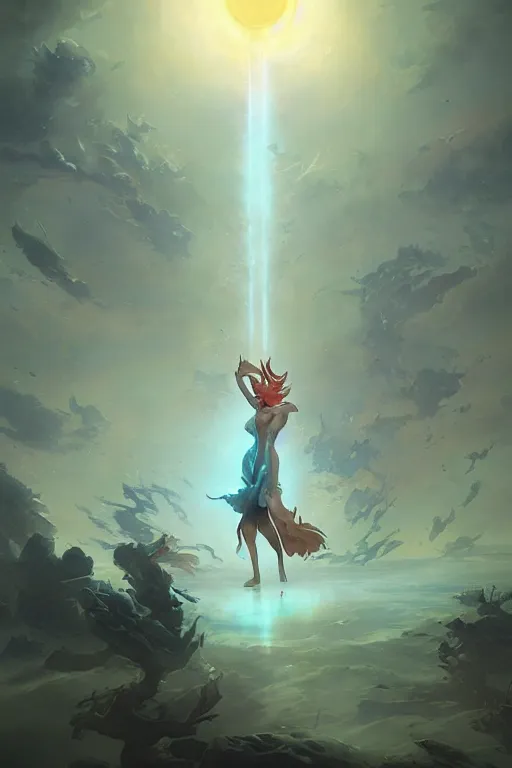 Prompt: sun dancer, atmospheric, ambient, lighting refraction, volumetric lighting, highly detailed, digital art, peter mohrbacher and greg rutkowski