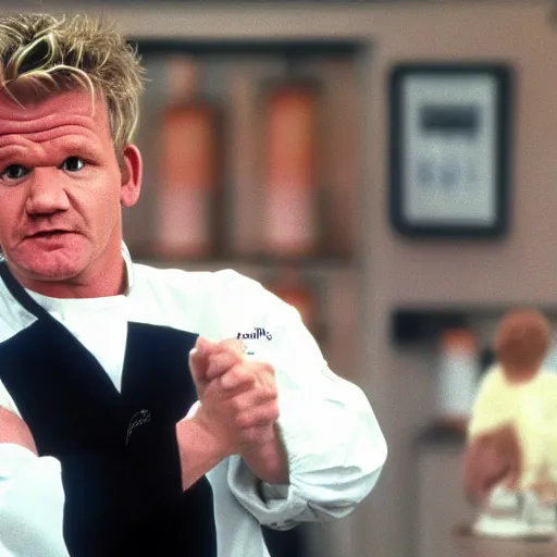 Prompt: Gordon Ramsay appearing in the sailor anime (1993)