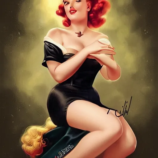 Prompt: a retro 1 9 5 0 pinup by charlie bowater and anna dittmann and gil elvgren.