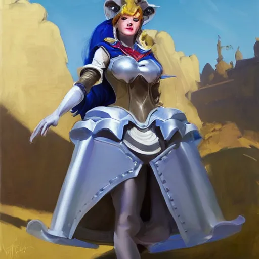 Image similar to greg manchess portrait painting of partially armored alice from alice in wonderland as overwatch character, medium shot, asymmetrical, profile picture, organic painting, sunny day, matte painting, bold shapes, hard edges, street art, trending on artstation, by huang guangjian, gil elvgren, ruan jia, randy vargas, greg rutkowski