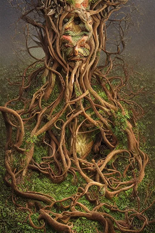 Prompt: intricate stunning highly detailed portrait of baba yaga, 🌱, by agostino arrivabene and vladimir kush, surreal, digital painting, ultra realistic, dramatic lighting, twisted vines, lush plants, pristine water, artstation