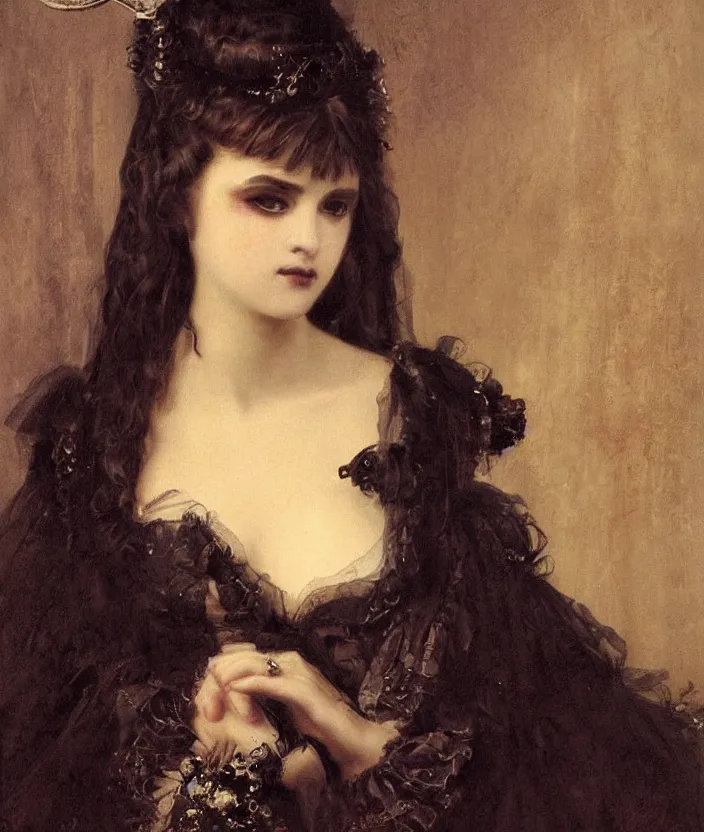 Image similar to gothic princess portrait by william - adolphe bouguerea, highly detailded