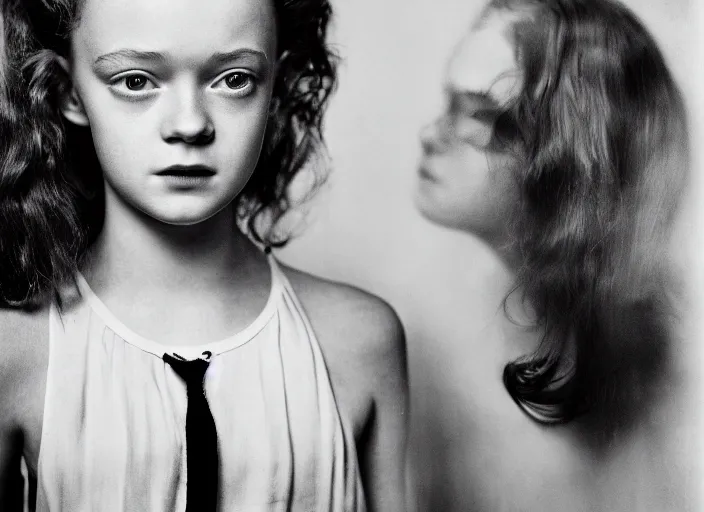 Prompt: sadie sink, by richard avedon, tri - x pan stock