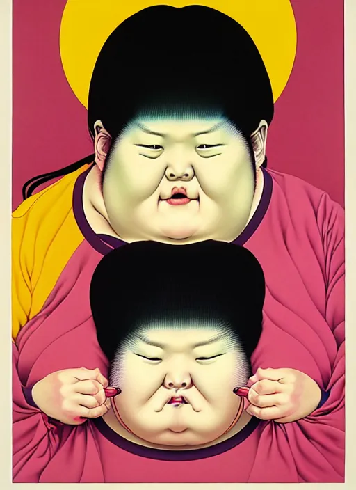 Image similar to portrait cute fat woman by shusei nagaoka kaws, david rudnick, takato yamamoto, airbrush on canvas pastell colors cell shaded 8 k