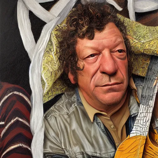 Image similar to high quality high detail painting by lucian freud, hd, dean ween, mickey melchiondo portrait