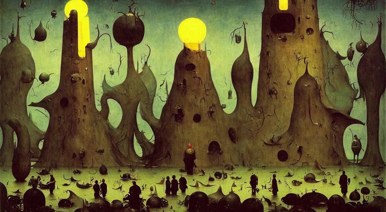 Prompt: single flooded simple!! ( lovecraftian ) gourd tower anatomy, very coherent and colorful high contrast masterpiece by norman rockwell franz sedlacek hieronymus bosch dean ellis simon stalenhag rene magritte gediminas pranckevicius, dark shadows, sunny day, hard lighting