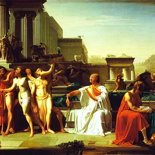 Image similar to elysium by jacques - louis david