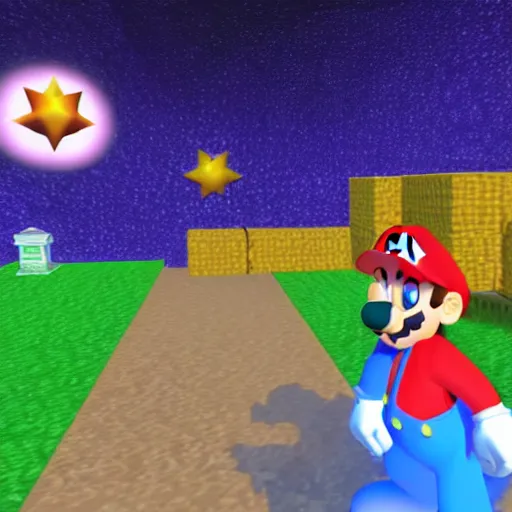 Prompt: super mario 6 4 liminal space