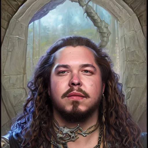 Prompt: Post Malone as a fantasy D&D character, portrait art by Donato Giancola and James Gurney, digital art, trending on artstation