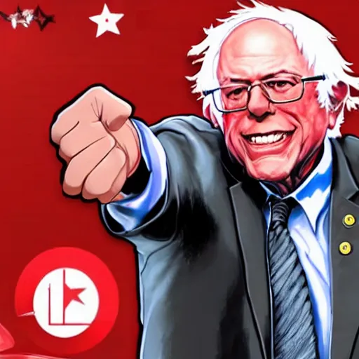 Prompt: bernie sanders, as a character in tekken