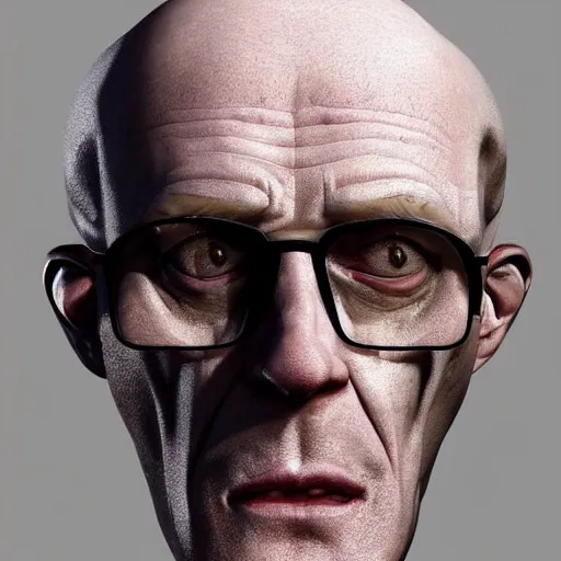 Image similar to A middle-aged Dr. Venture in real life with a hooked nose, a long gaunt face and skinny body and neck, very thin and bald, realistic, very realistic, hyperrealistic, highly detailed, very detailed, extremely detailed, detailed, digital art, oil painting, trending on artstation, headshot and bodyshot, detailed face, very detailed face, extremely detailed face, HD Quality, 8k resolution, very very detailed face, real life